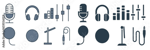 Audio equipment and accessories vector illustration