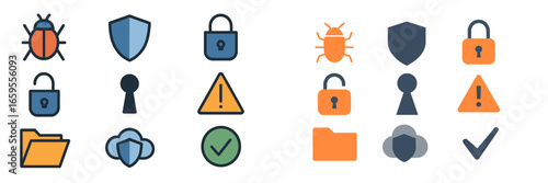 Vector illustration of security icons for web and software design