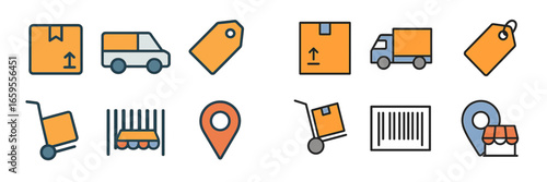 Delivery icons for logistics and shipping operations