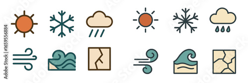 Weather elements in vector format for various design projects