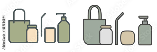 Modern eco friendly packaging design in vector illustration style