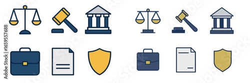Legal symbols vector illustration for law and justice concepts