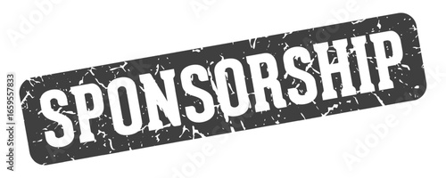 sponsorship rectangular sign. sponsorship stamp