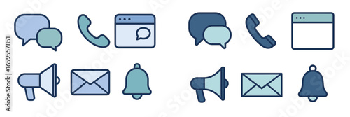 Communication icons in vector format for digital design projects