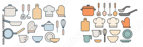 Kitchen tools and utensils vector illustration for culinary arts