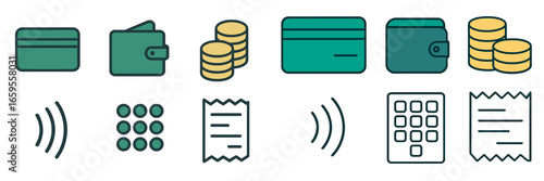 Vector illustration of financial transactions and payment methods
