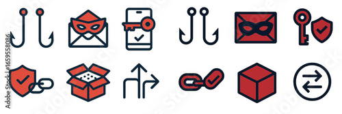 Collection of cybersecurity icons representing various concepts