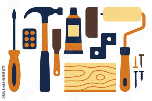Tools for home improvement projects in vector illustration format