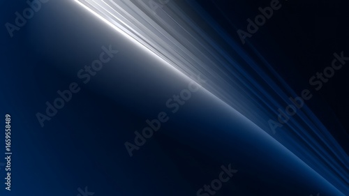 Dynamic blue light streaks on deep background. Artificial intelligence image