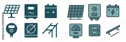 Renewable energy icons vector for sustainability concepts
