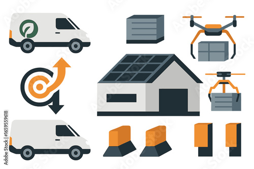 Eco-friendly delivery system vector illustration