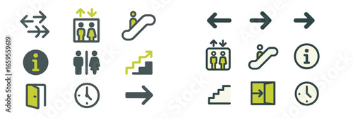 Vector icons for navigation and information
