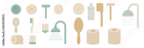Home essentials collection featuring bathroom and personal care items