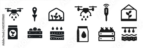 Vector illustration of modern agriculture tools for efficient farming