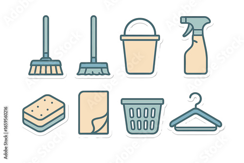 Cleaning tools and accessories for home organization and maintenance