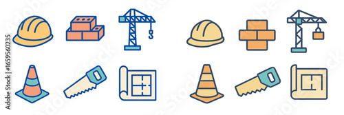Construction tools and symbols vector for building projects
