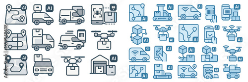 Delivery and logistics concept illustrations with modern technology