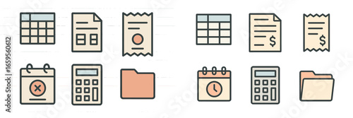 Vector illustration of financial and organizational tools for business