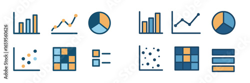 Vector art of data visualization elements for analysis