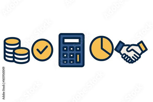 Icons for budgeting and financial planning strategies