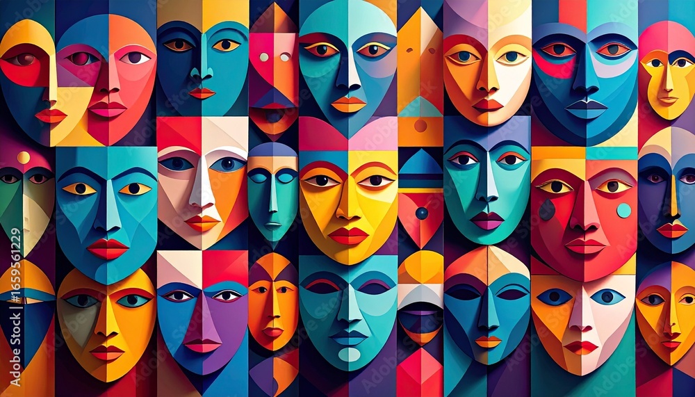 Obraz premium Funky Abstract Faces