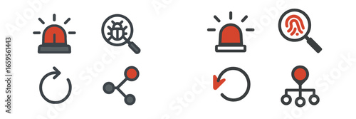 Vector illustration of emergency and security icons for digital use