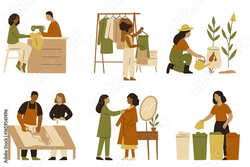Creative clothing production and sustainable practices in a workshop
