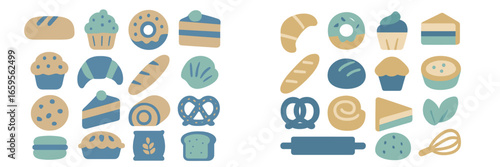 Delicious vector illustrations of baked goods and desserts
