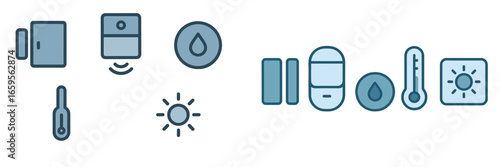 Vector illustration of health monitoring devices in a modern setting