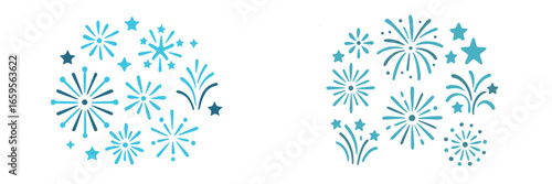 Colorful vector fireworks illustration for festive celebrations