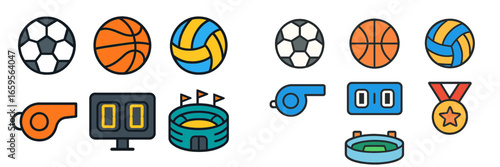 Sports equipment vector illustration for various activities