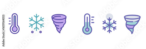 Abstract vector illustrations of weather elements for design use