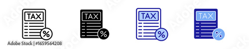 Taxes  Icon Set Multiple Style Collection