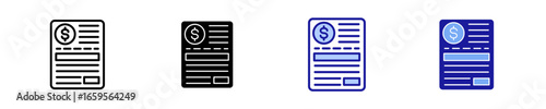 Bank Book  Icon Set Multiple Style Collection
