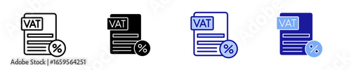 Vat  Icon Set Multiple Style Collection