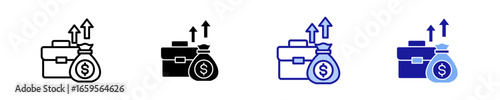 Profit  Icon Set Multiple Style Collection
