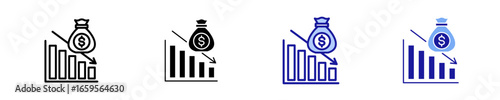 Bankrupt  Icon Set Multiple Style Collection