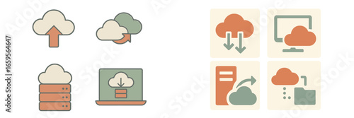 Cloud computing vector illustration for digital storage concepts