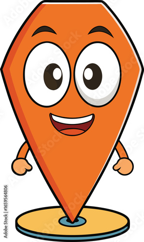Vector cartoon map pin character