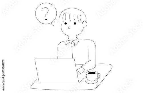 パソコン作業中の男性