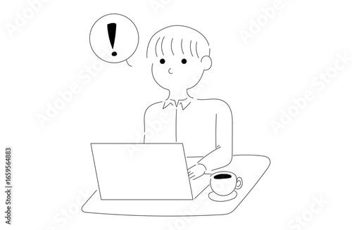 パソコン作業中の男性