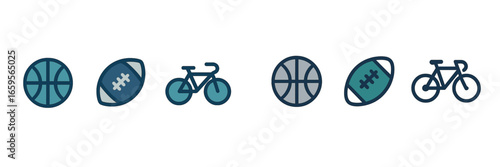 Vector illustrations of basketball and football icons