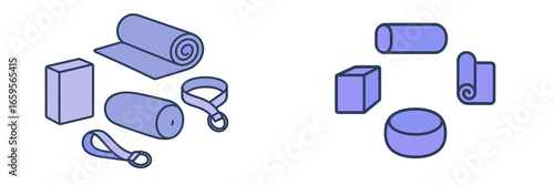 Yoga equipment collection for fitness and wellness activities