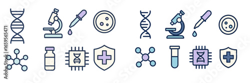 Vector art of healthcare and biology research elements