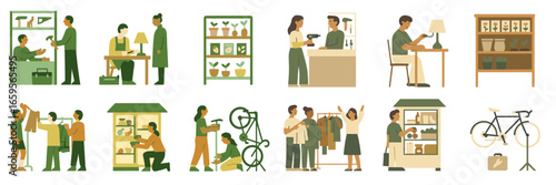 Illustration of community retail activities and interactions