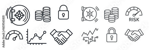 Vector illustration of banking and finance concepts with secure vault