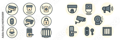 Security system components in vector illustration for digital use