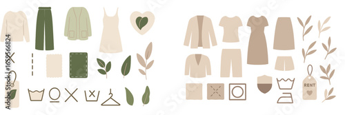 Trendy fashion clothing and accessory vector illustration collection