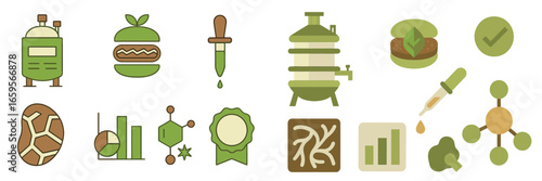 Vector illustration of eco-friendly technology and organic products