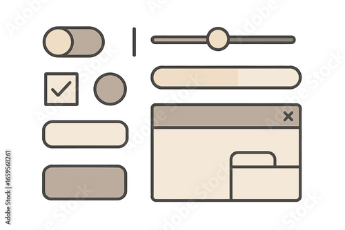 Vector illustration of user interface elements for web design